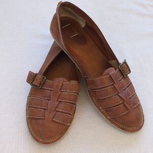 Frye Tan Leather Slip-On Shoes